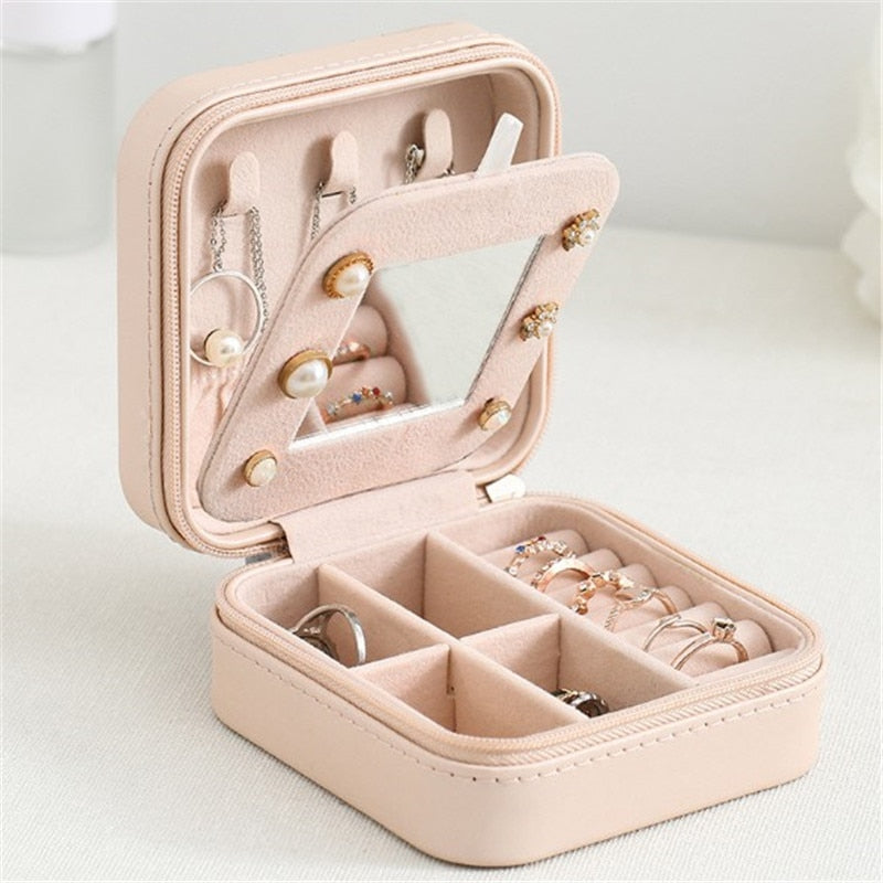 Travel Portable Jewelry PU Box