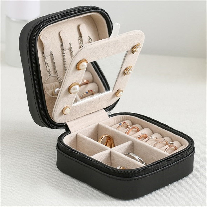 Travel Portable Jewelry PU Box