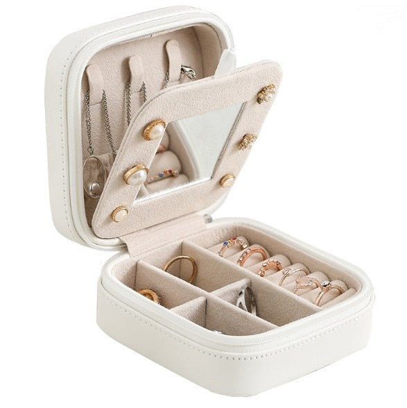 Travel Portable Jewelry PU Box