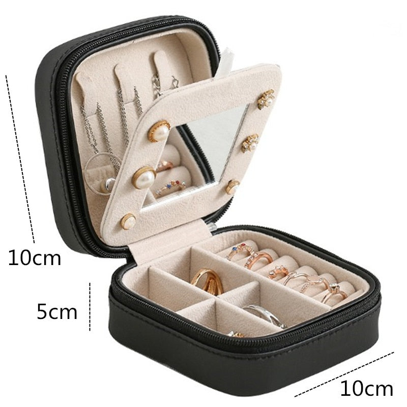 Travel Portable Jewelry PU Box