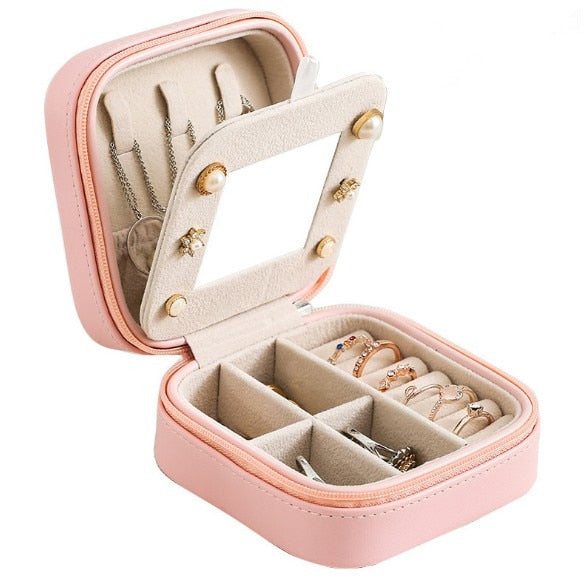 Travel Portable Jewelry PU Box