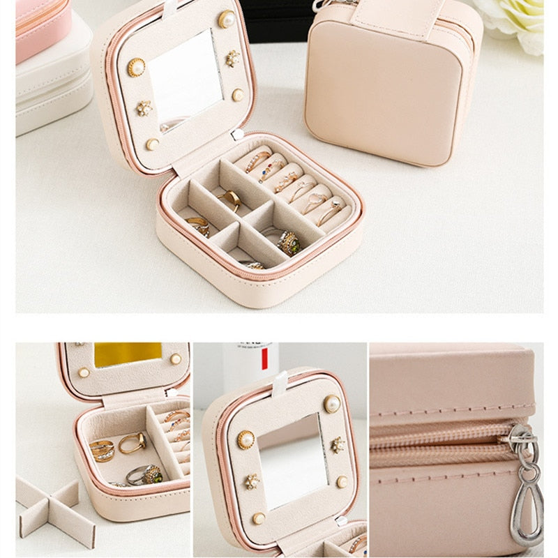 Travel Portable Jewelry PU Box