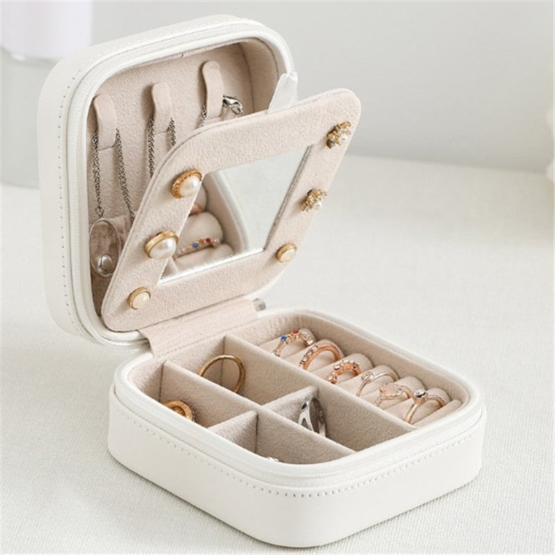 Travel Portable Jewelry PU Box