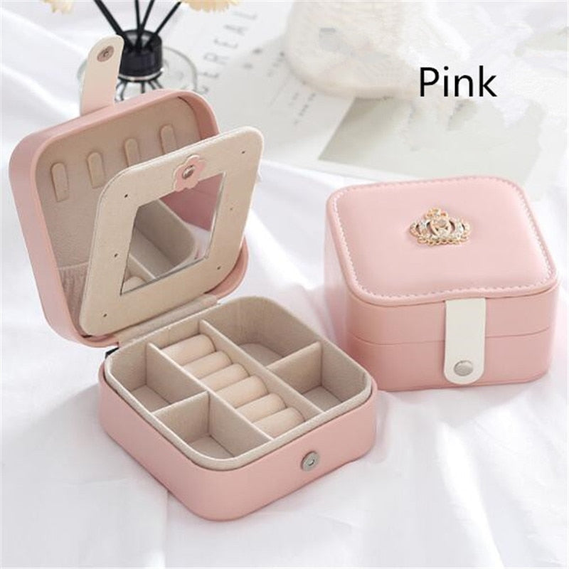 Travel Portable Jewelry PU Box