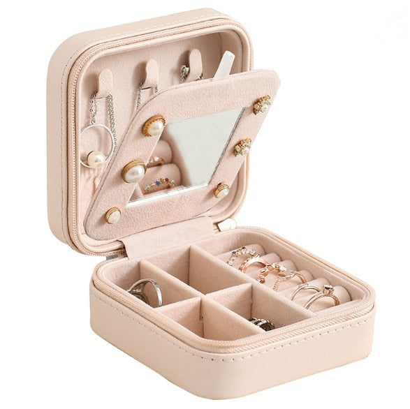 Travel Portable Jewelry PU Box