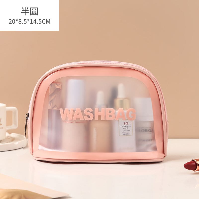 Transparent Cosmetic Bag, Translucent PVC Toiletry Bag, PU Frosted Bathing And Swimming Storage Bag, Six-piece Set, Large Capacity For Women