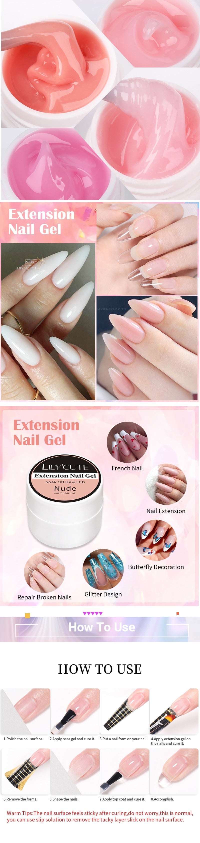 New Nails Extensions with New colors