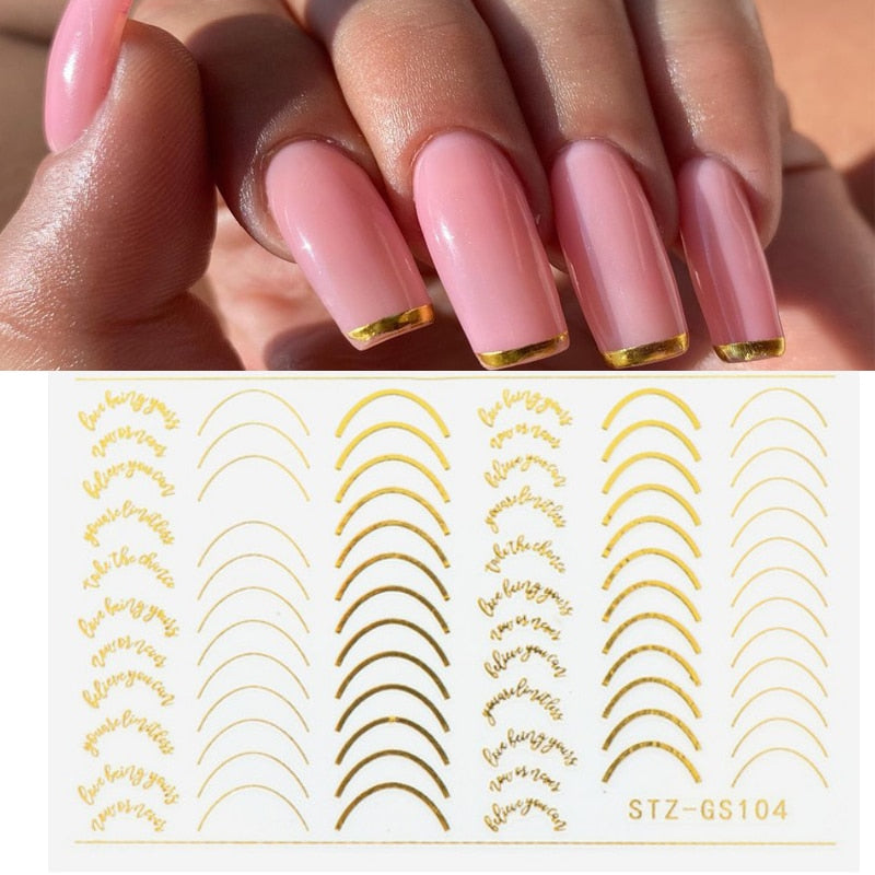 3D Lines Nail Stickers