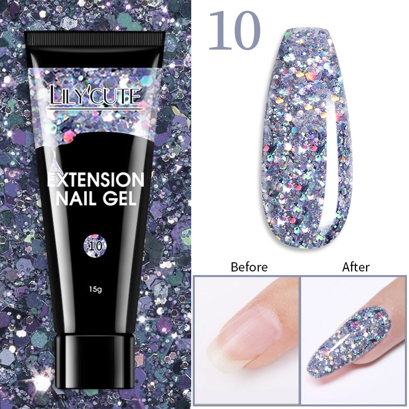 Glitter Extension UV Gel Nail Polish