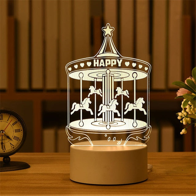 Romantic Love 3D Acrylic Led Lamp for Home