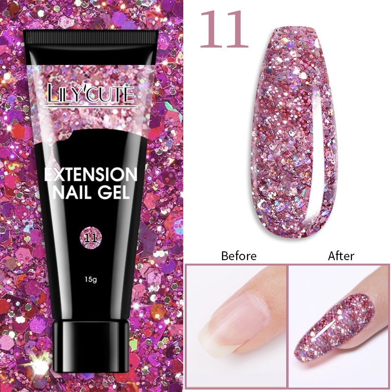 Glitter Extension UV Gel Nail Polish