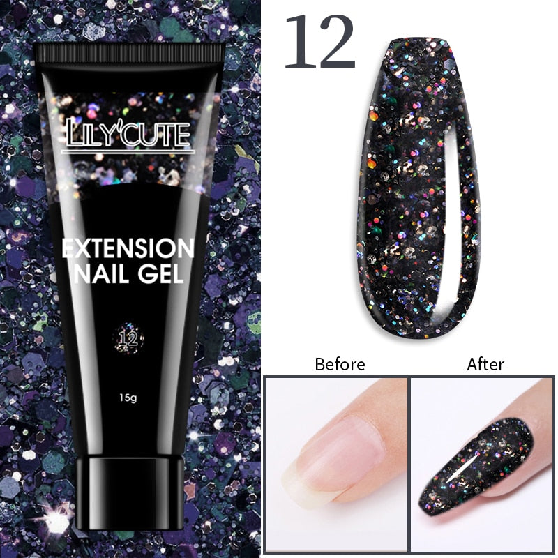 Glitter Extension UV Gel Nail Polish