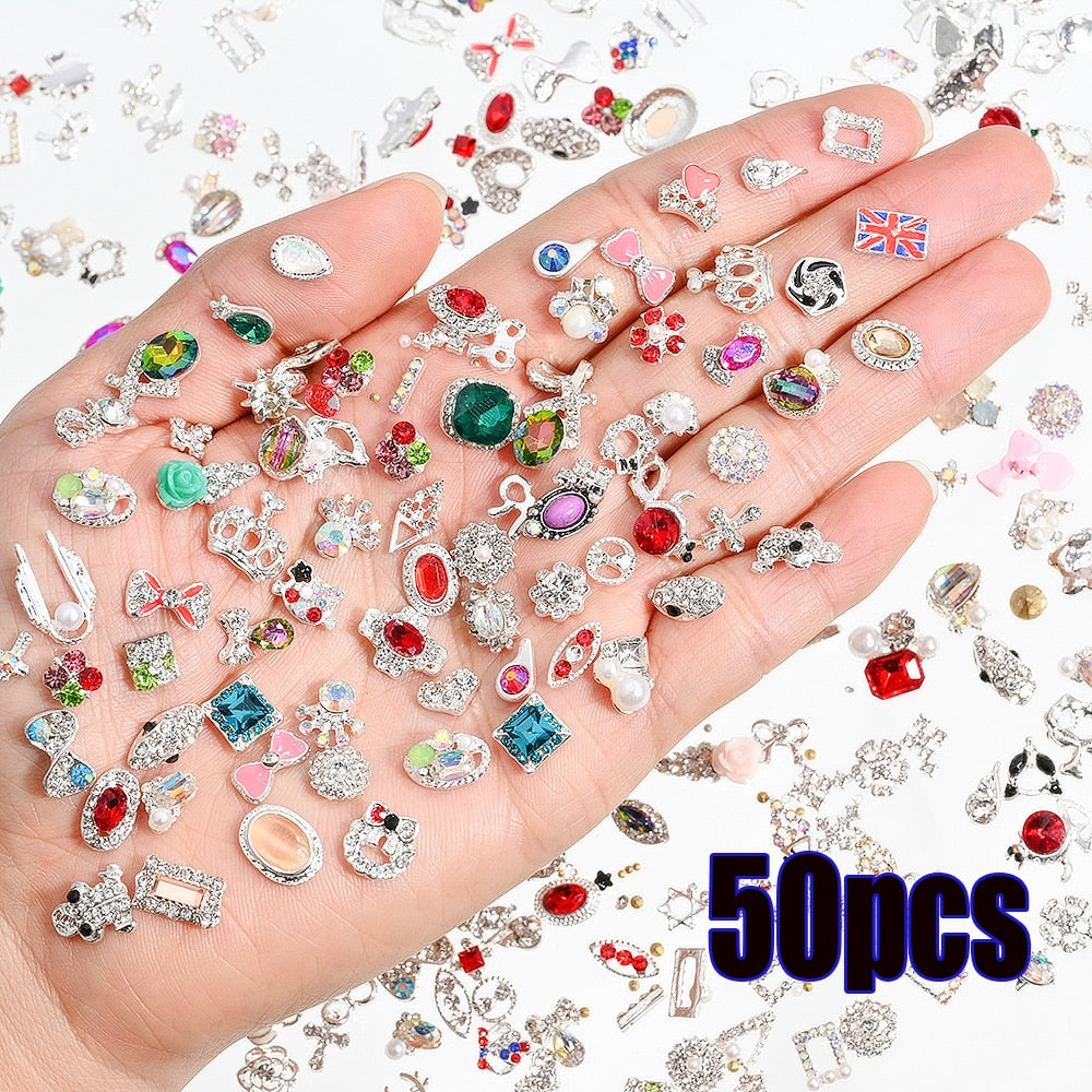 50Pcs Beautiful Metal Nails Art