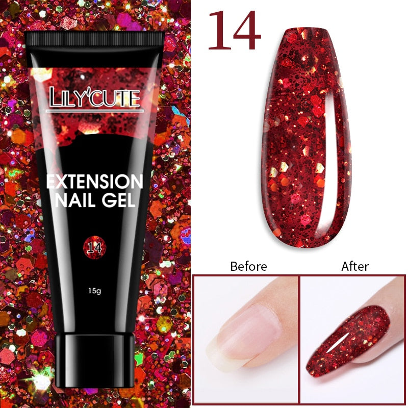 Glitter Extension UV Gel Nail Polish