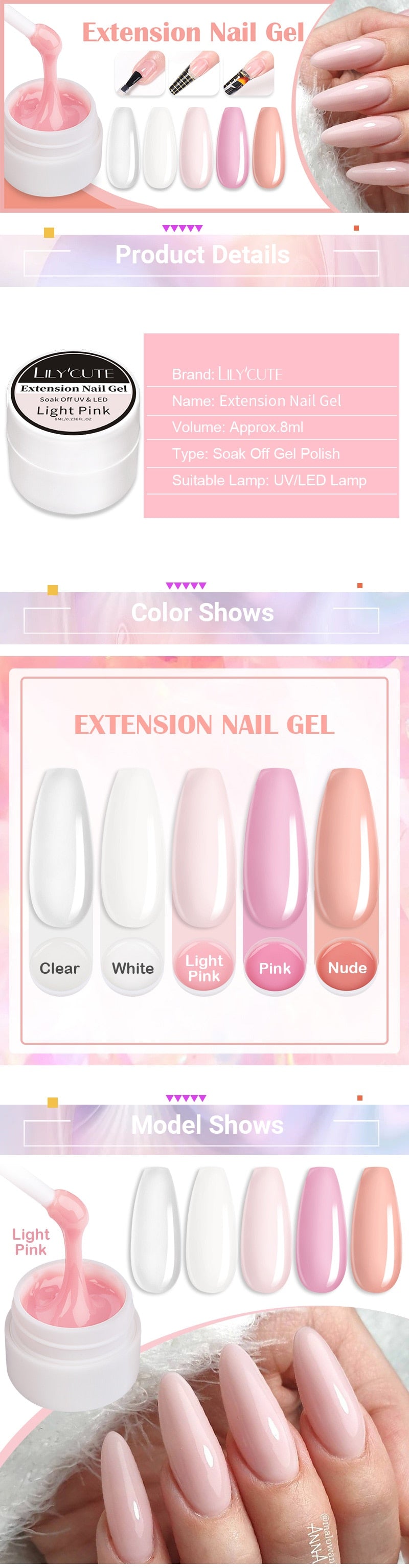 New Nails Extensions with New colors