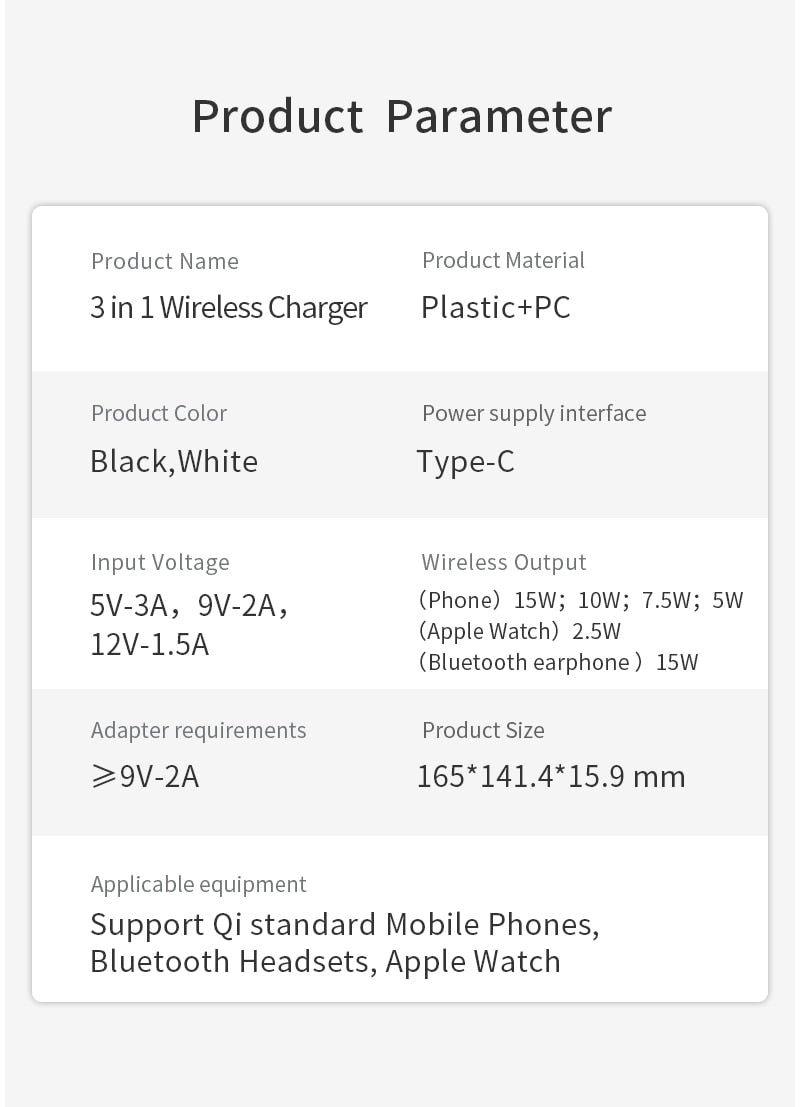 3 in 1 Wireless Charger