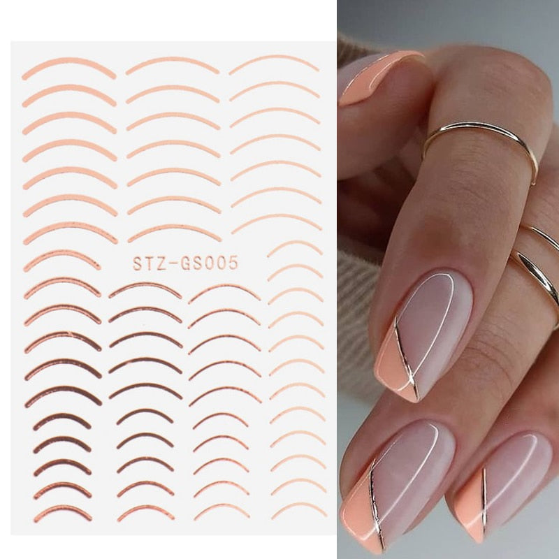 3D Lines Nail Stickers