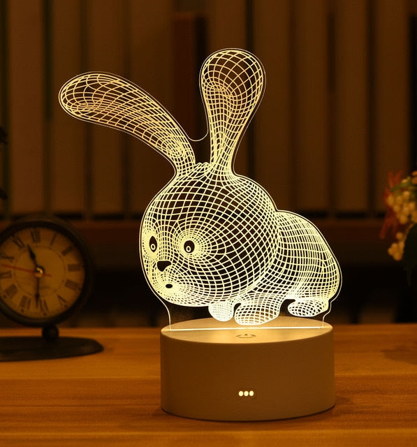 Romantic Love 3D Acrylic Led Lamp for Home