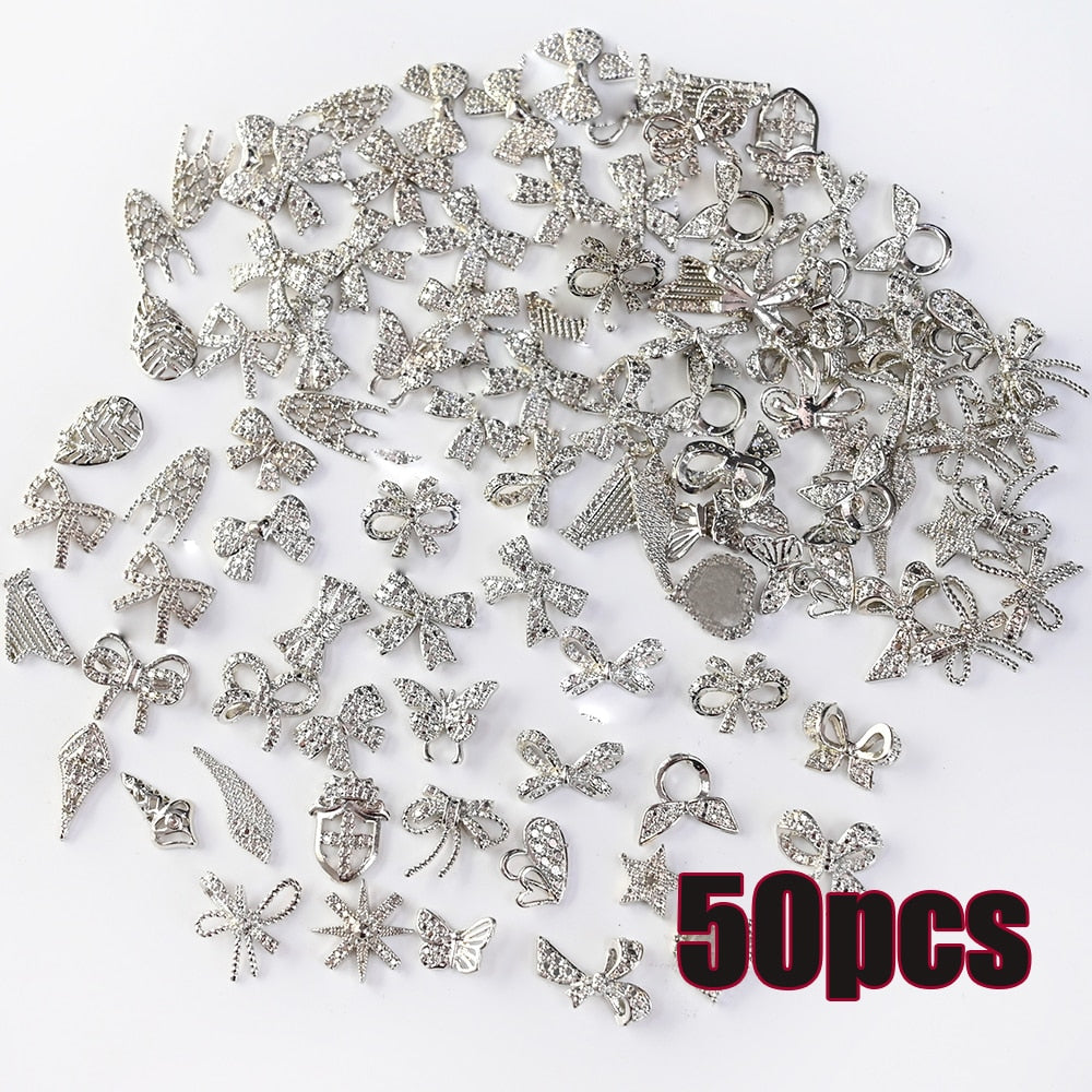 50Pcs Beautiful Metal Nails Art