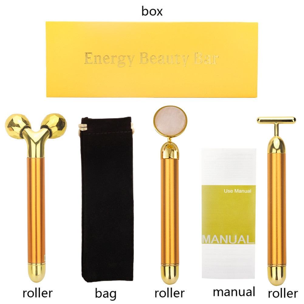 24k Golden Vibrating Facial Roller