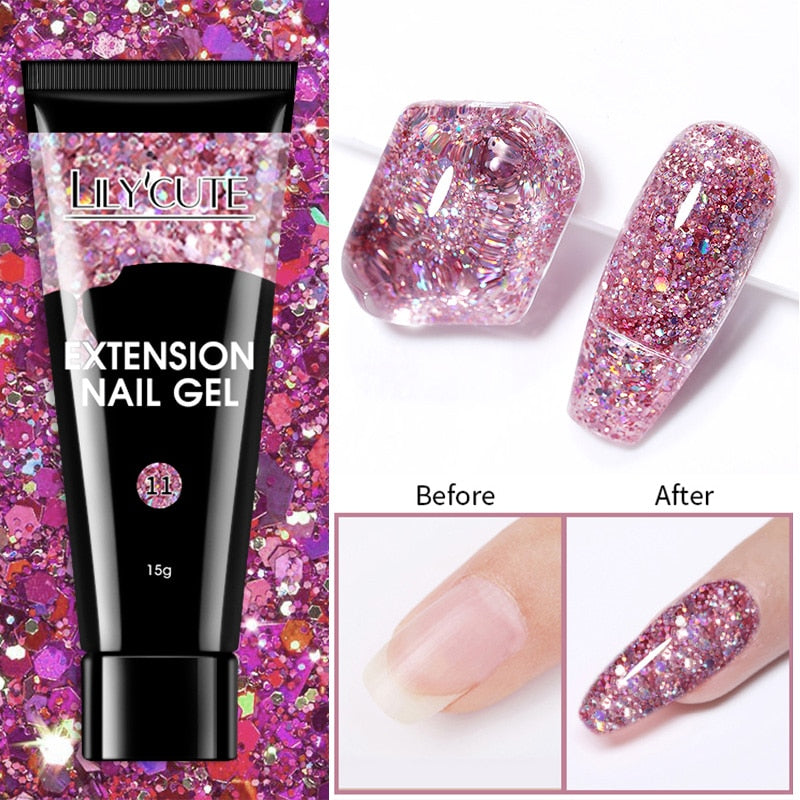 Glitter Extension UV Gel Nail Polish