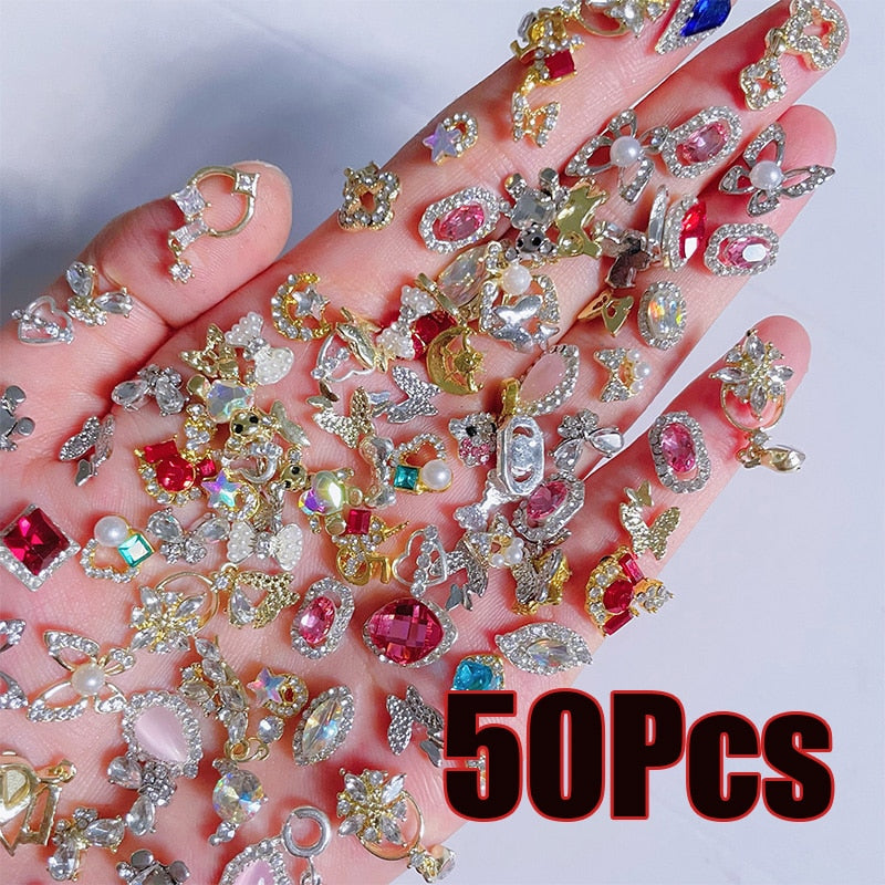 50Pcs Beautiful Metal Nails Art